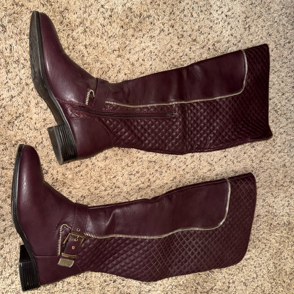 Women's Burgundy Knee-High Boots